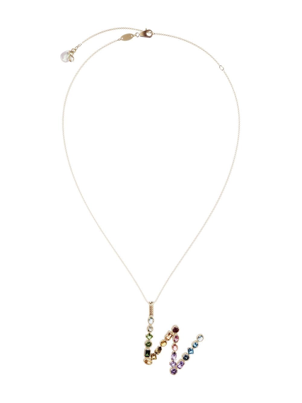 Dolce & Gabbana 18kt yellow gold initial W gemstone necklace von Dolce & Gabbana