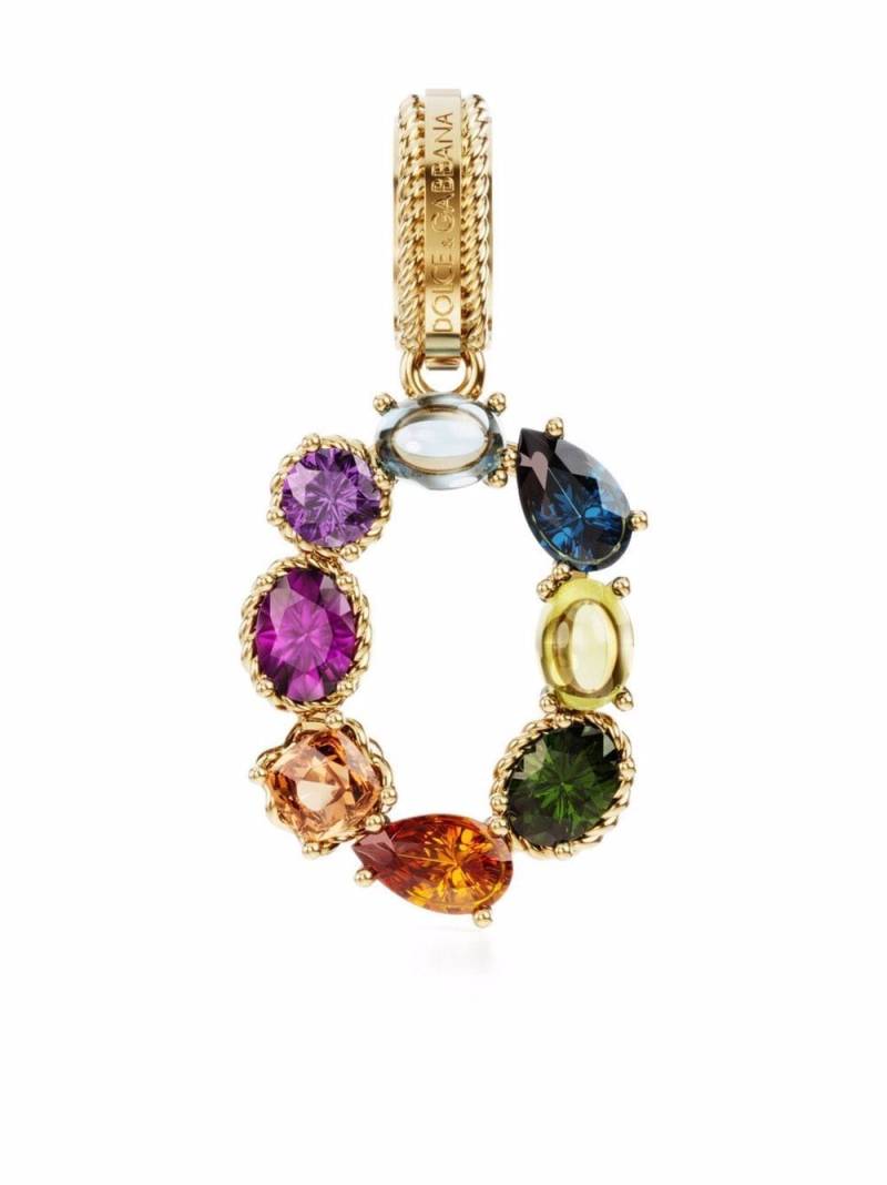 Dolce & Gabbana 18kt yellow gold number 0 gemstone pendant von Dolce & Gabbana