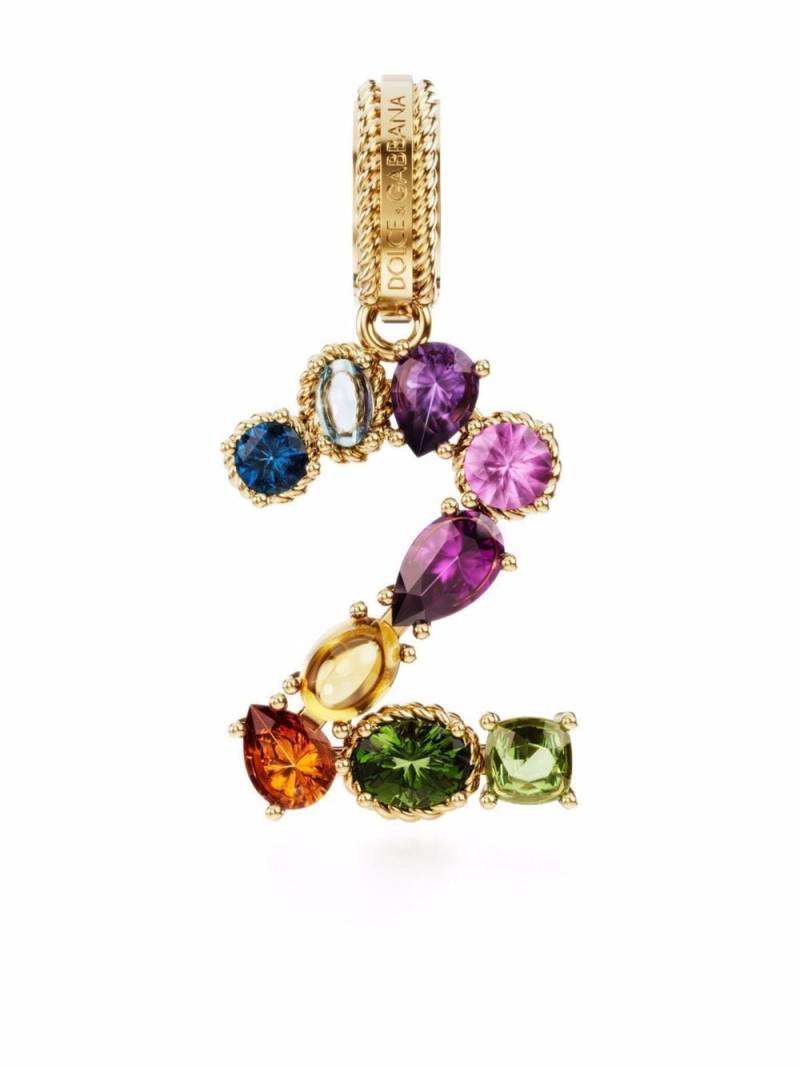 Dolce & Gabbana 18kt yellow gold number 2 gemstone pendant von Dolce & Gabbana