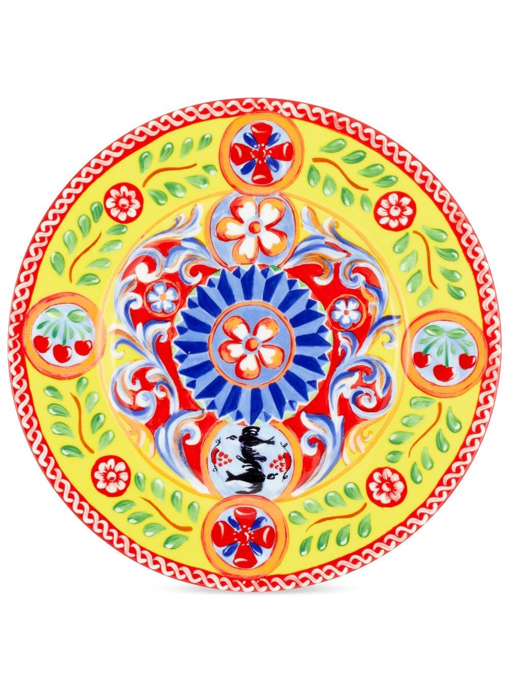 Dolce & Gabbana 2 piece fine porcelain dinner plate set - Yellow von Dolce & Gabbana