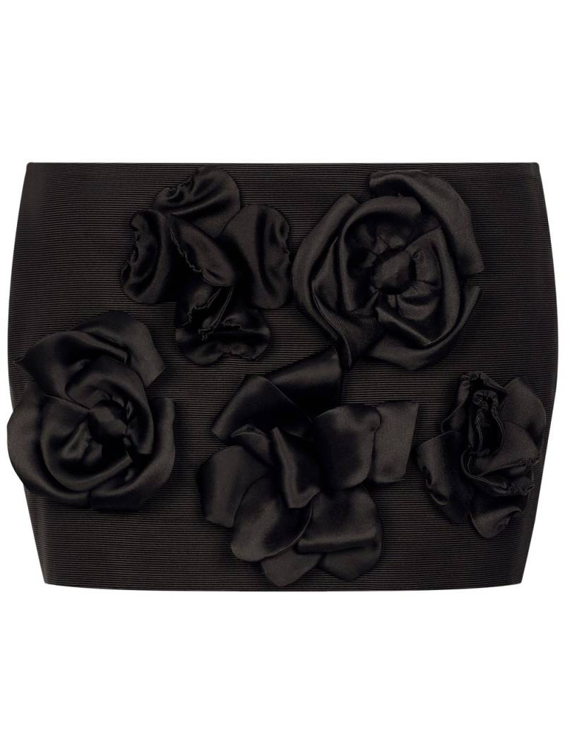 Dolce & Gabbana 3D-floral motif mini shorts - Black von Dolce & Gabbana