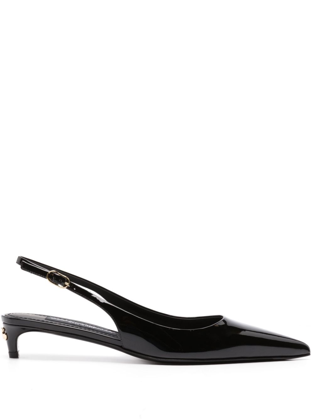 Dolce & Gabbana 40mm patent slingback pumps - Black von Dolce & Gabbana