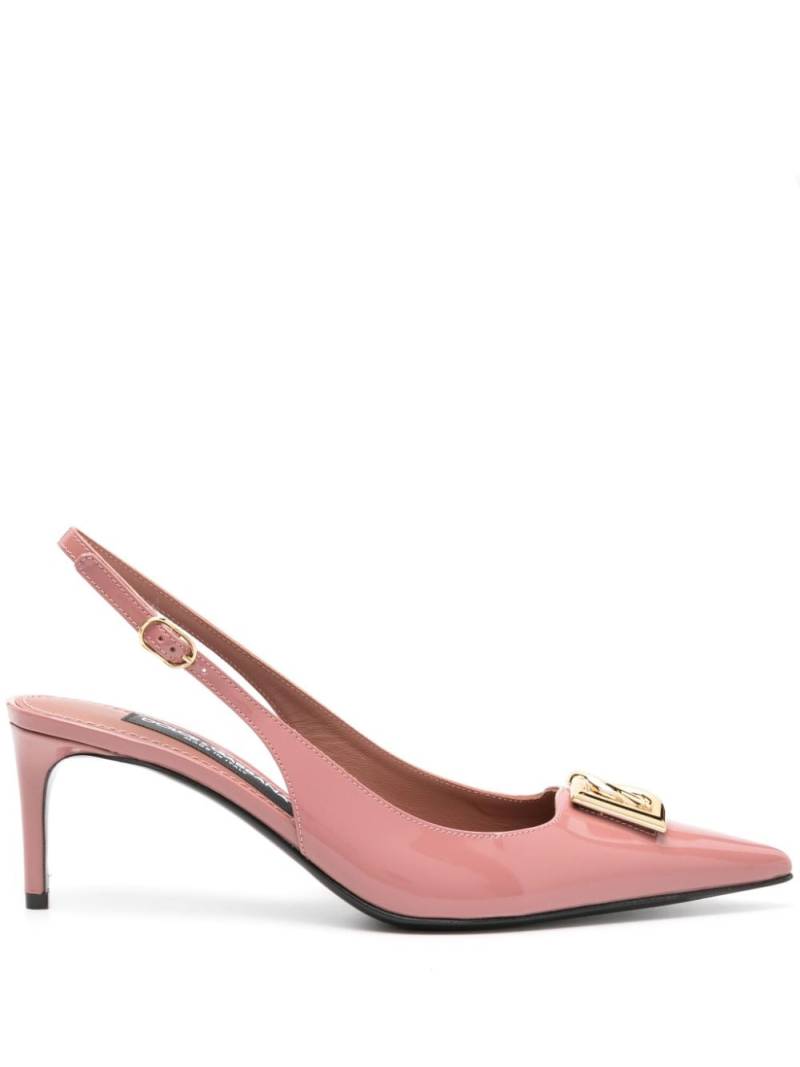 Dolce & Gabbana 65mm logo-plaque patent pumps - Pink von Dolce & Gabbana