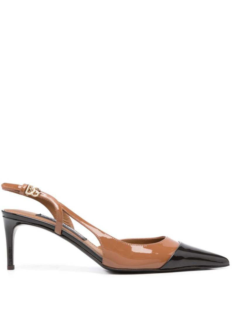 Dolce & Gabbana 70mm patent leather pumps - Brown von Dolce & Gabbana