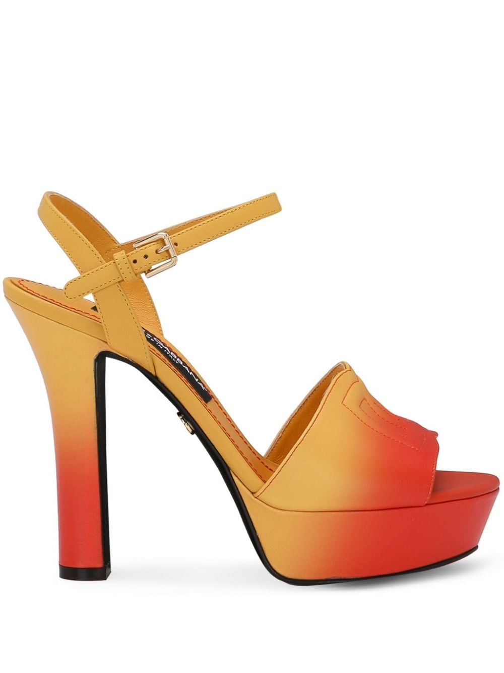 Dolce & Gabbana 85mm platform leather sandals - Orange von Dolce & Gabbana