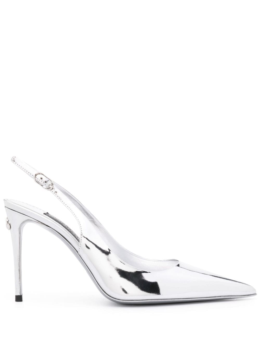 Dolce & Gabbana 90mm metallic-finish leather pumps - Silver von Dolce & Gabbana