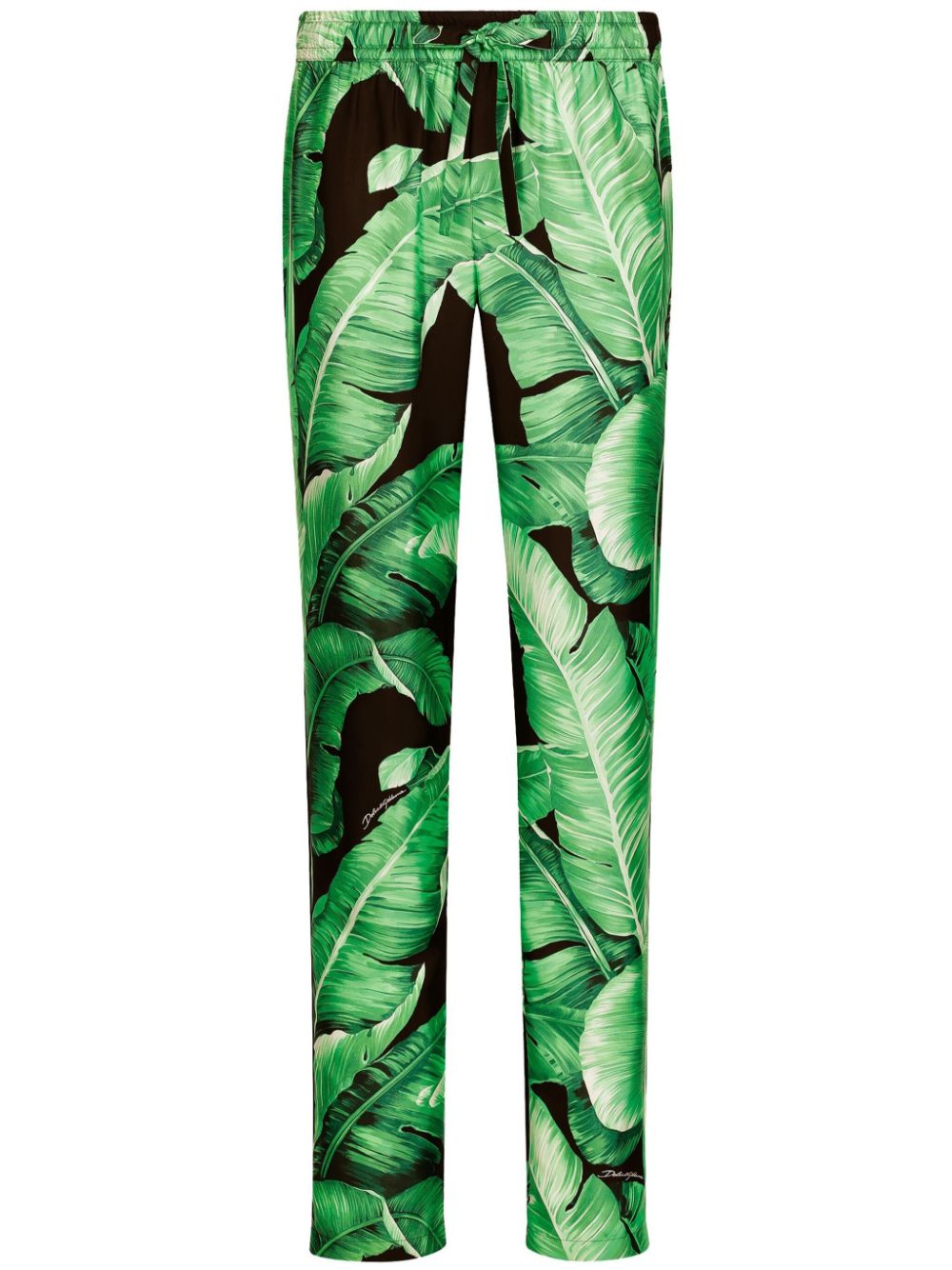 Dolce & Gabbana Banano print silk lounge trousers - Green von Dolce & Gabbana