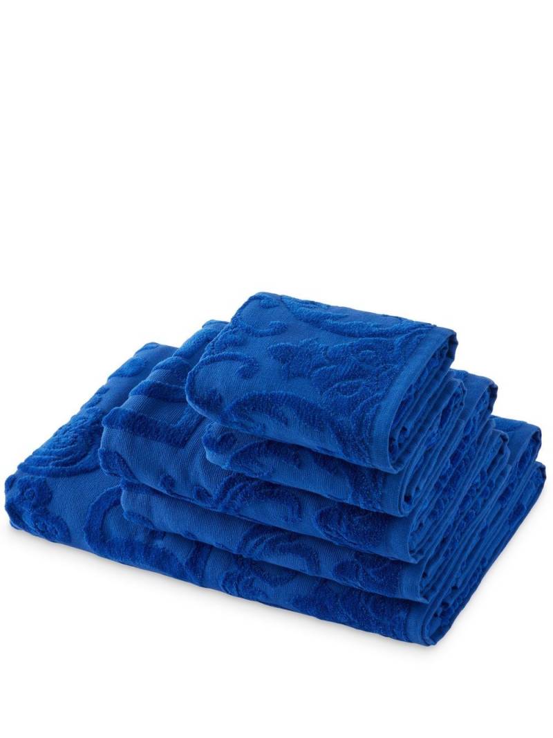 Dolce & Gabbana Barocco logo-jacquard towels (set of 5) - Blue von Dolce & Gabbana