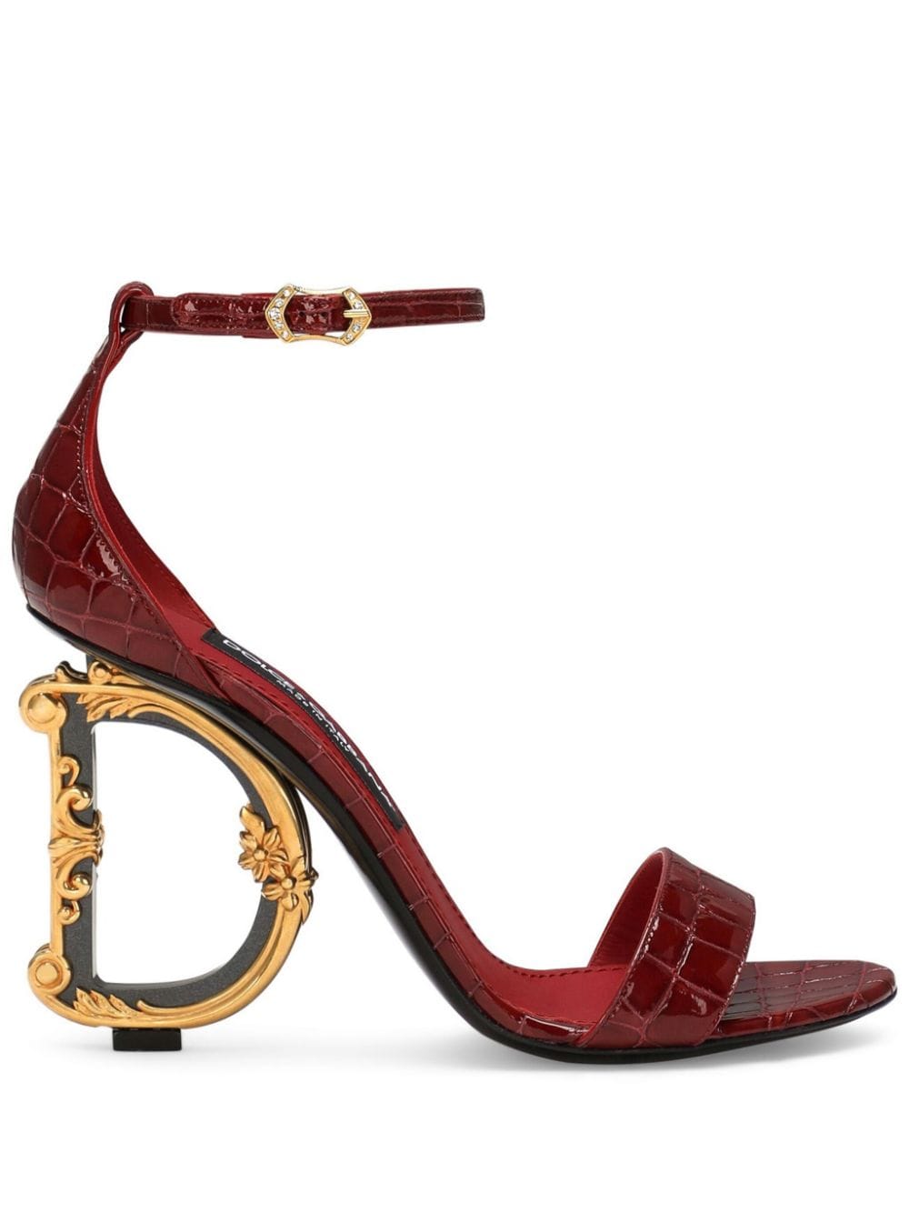 Dolce & Gabbana Baroque DG-heel leather sandals - Red von Dolce & Gabbana