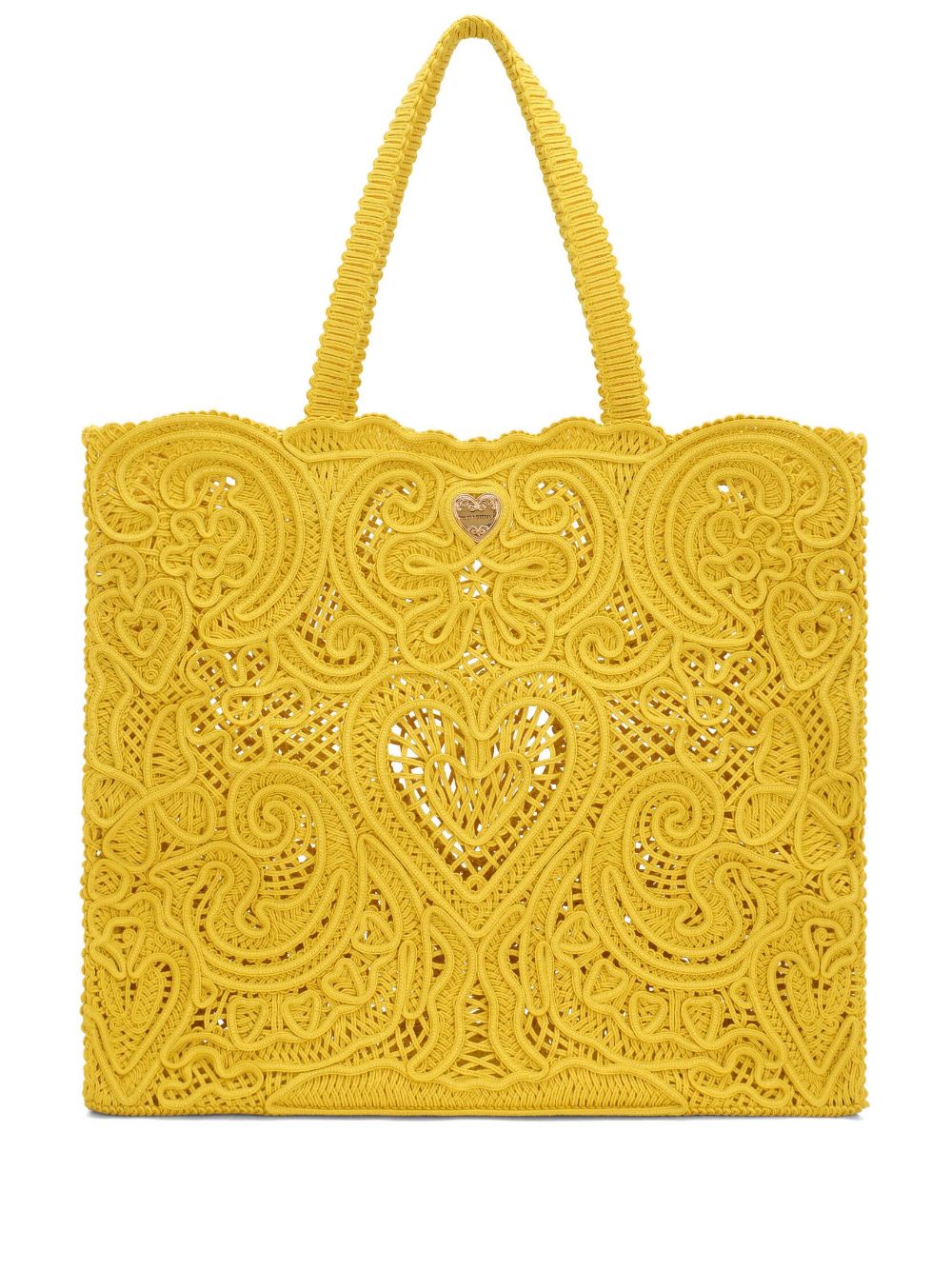 Dolce & Gabbana Beatrice lace-detail tote bag - Yellow von Dolce & Gabbana