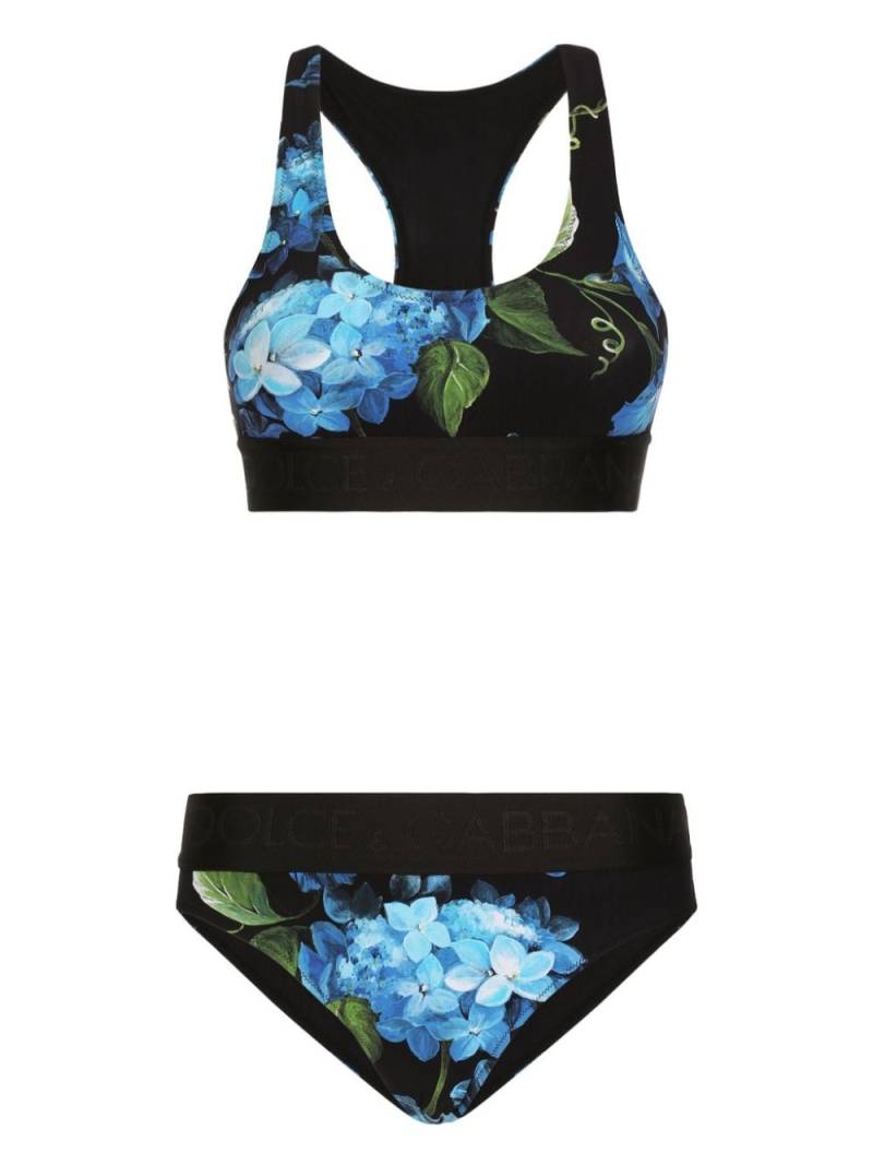 Dolce & Gabbana Bluebell bralette bikini set - Black von Dolce & Gabbana