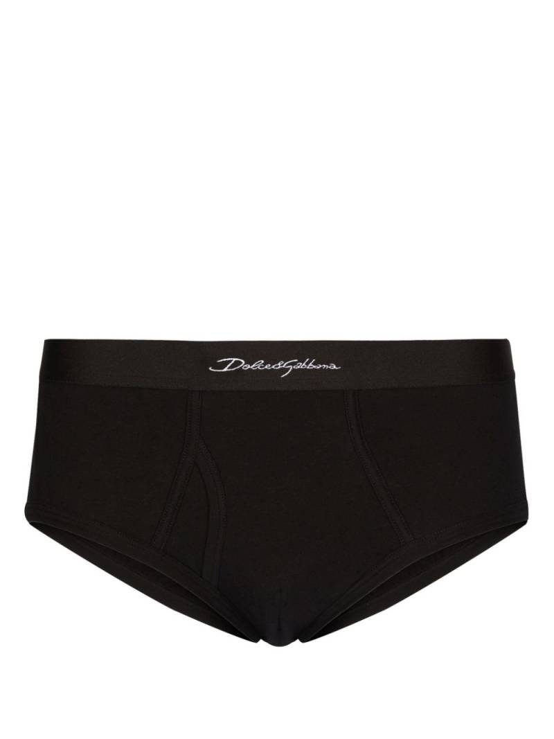 Dolce & Gabbana Brando cotton-blend briefs - Black von Dolce & Gabbana