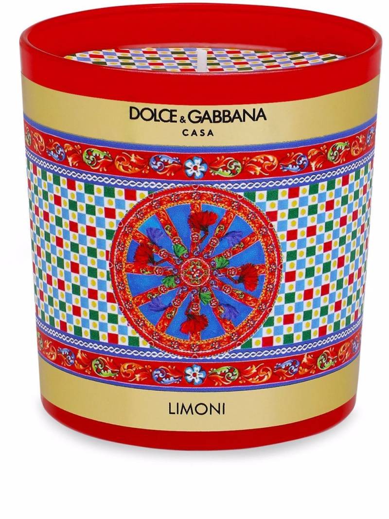 Dolce & Gabbana Carretto-print scented candle (250g) - Red von Dolce & Gabbana