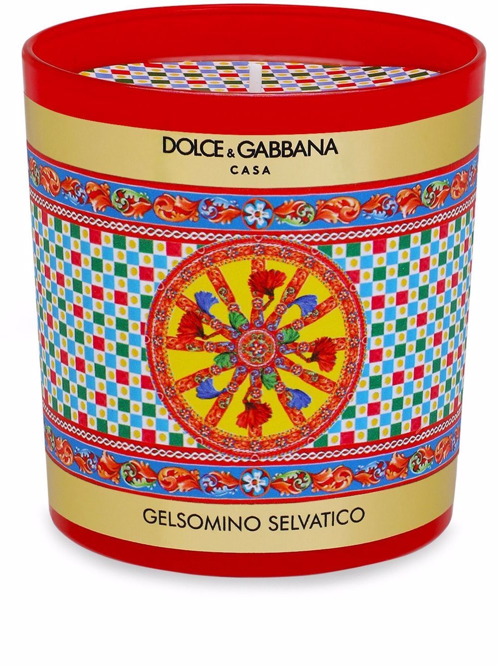 Dolce & Gabbana Carretto-print scented candle (250g) - Red von Dolce & Gabbana