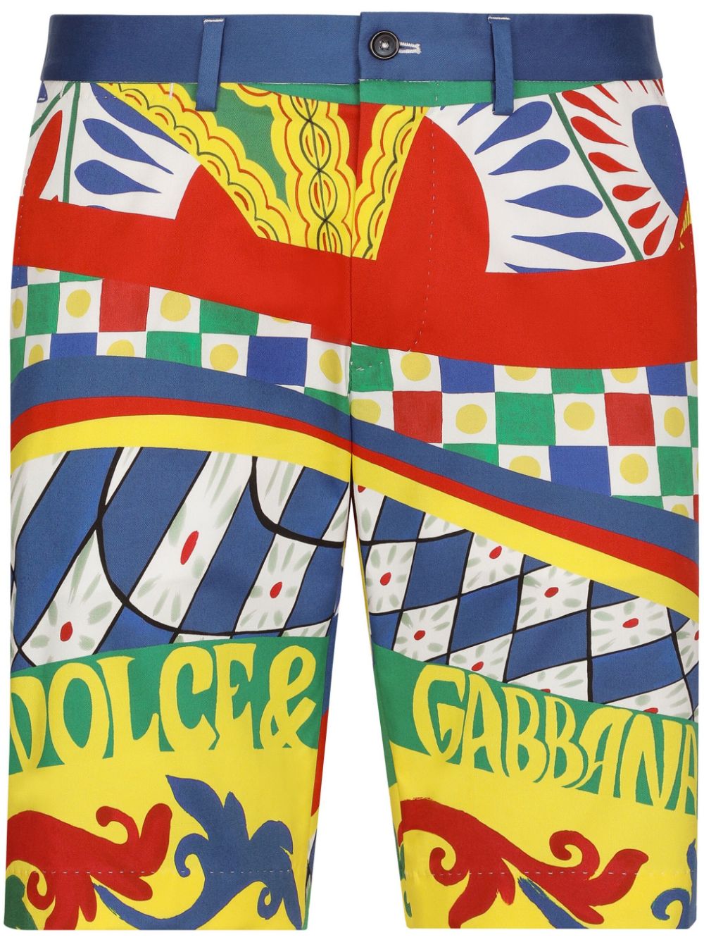 Dolce & Gabbana Carretto-print stretch-cotton shorts - Blue von Dolce & Gabbana