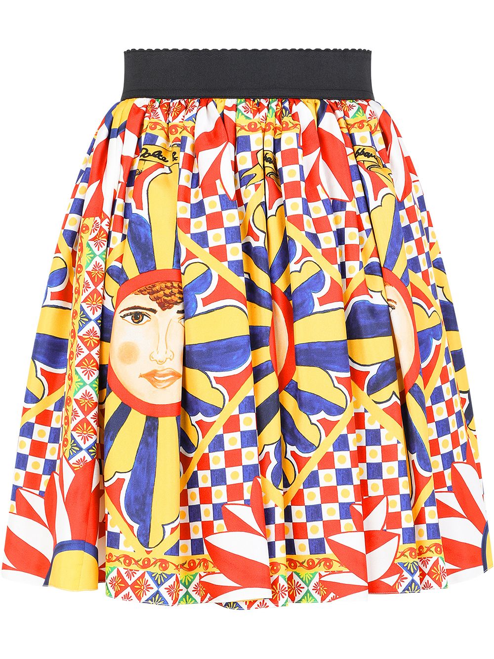 Dolce & Gabbana Carretto-print twill skirt - Red von Dolce & Gabbana