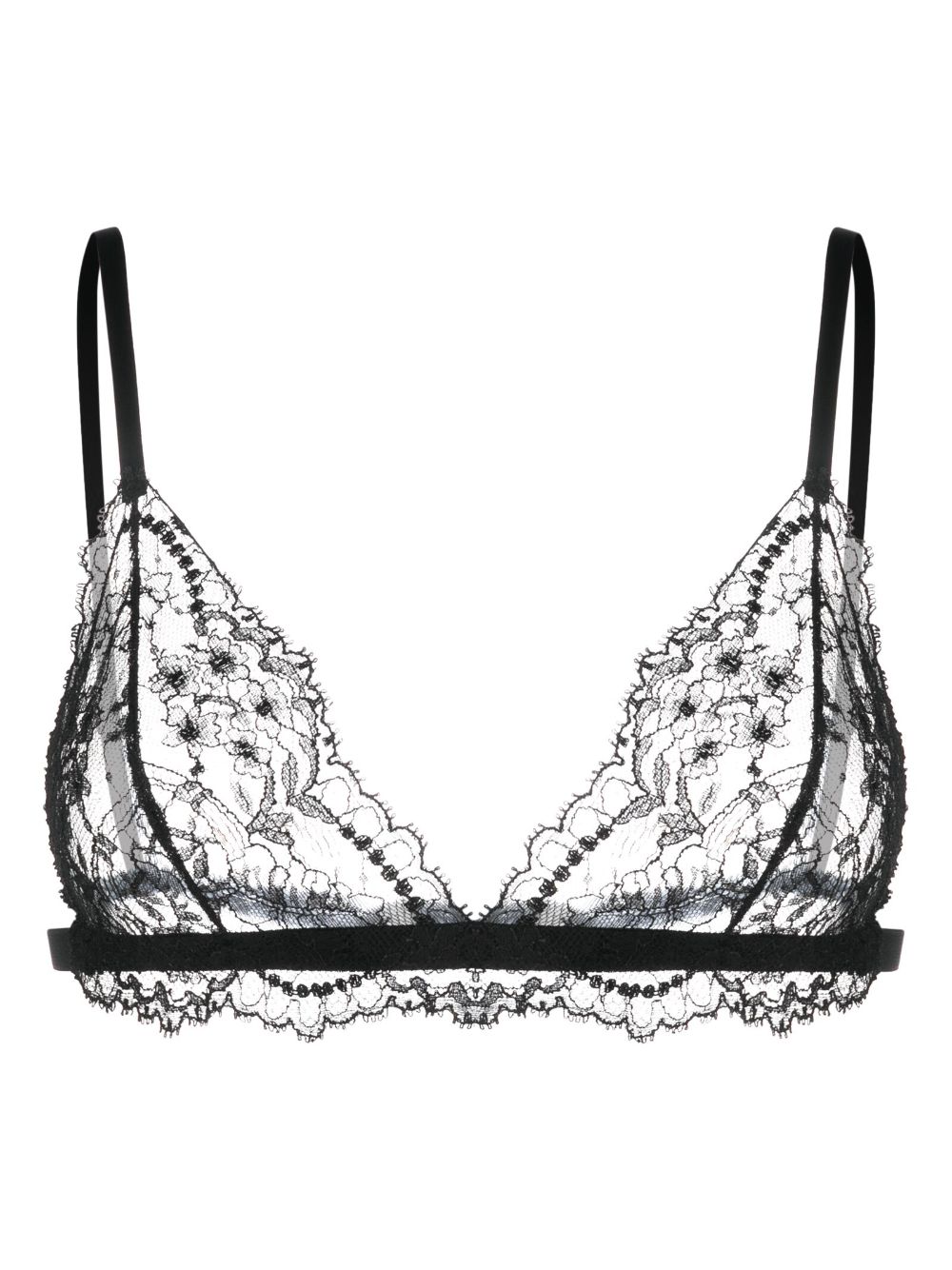 Dolce & Gabbana Chantilly-lace triangle bra - Black von Dolce & Gabbana