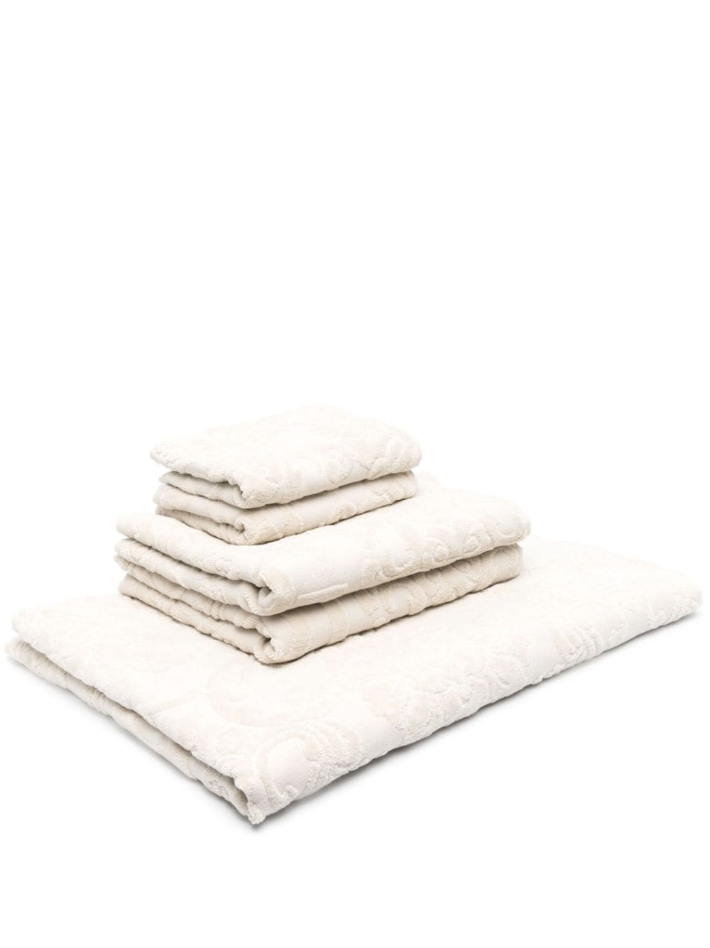 Dolce & Gabbana Crosswise jacquard towel set (set of five) - Neutrals von Dolce & Gabbana