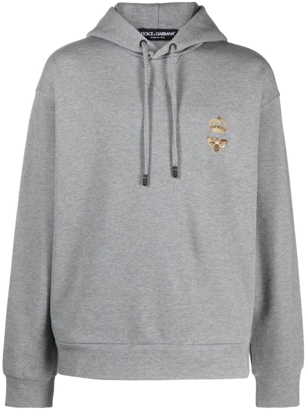 Dolce & Gabbana Crown Bee-embroidered hoodie - Grey von Dolce & Gabbana