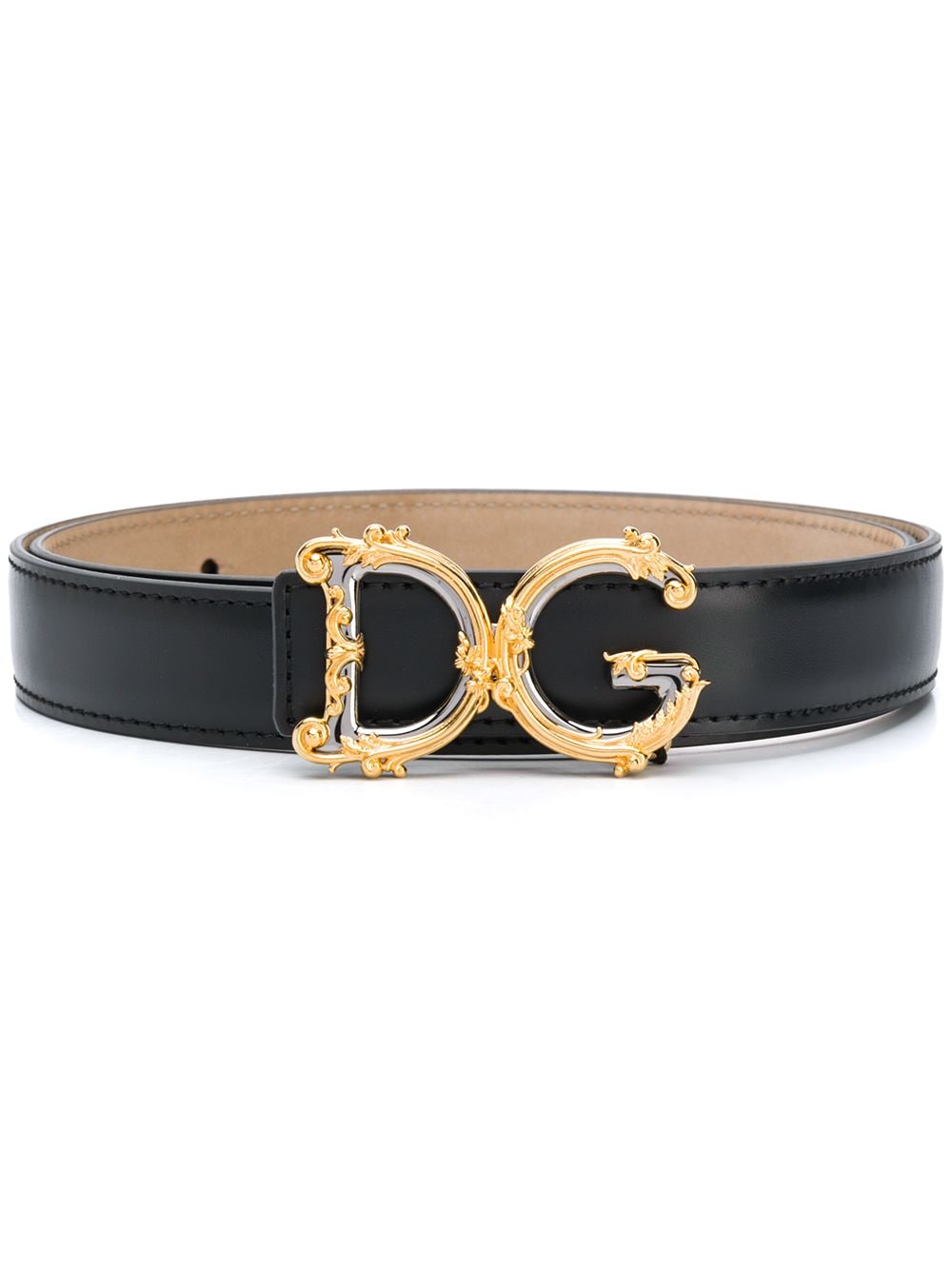 Dolce & Gabbana DG Baroque leather belt - Black von Dolce & Gabbana