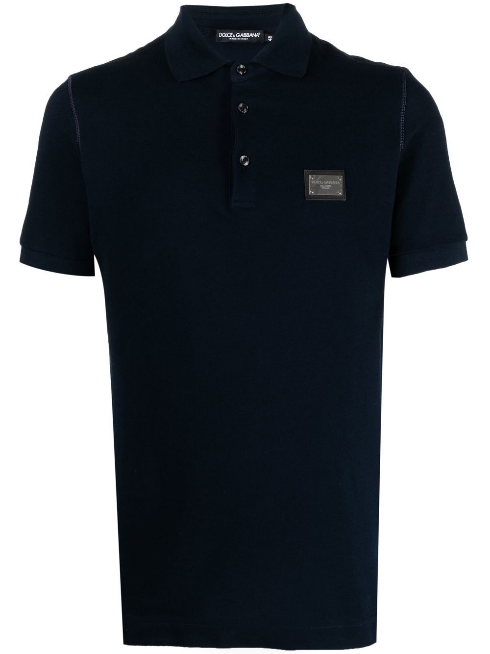 Dolce & Gabbana DG Essentials cotton piqué polo shirt - Blue von Dolce & Gabbana