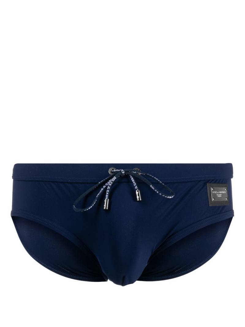 Dolce & Gabbana DG Essentials high-cut swimming trunks - Blue von Dolce & Gabbana