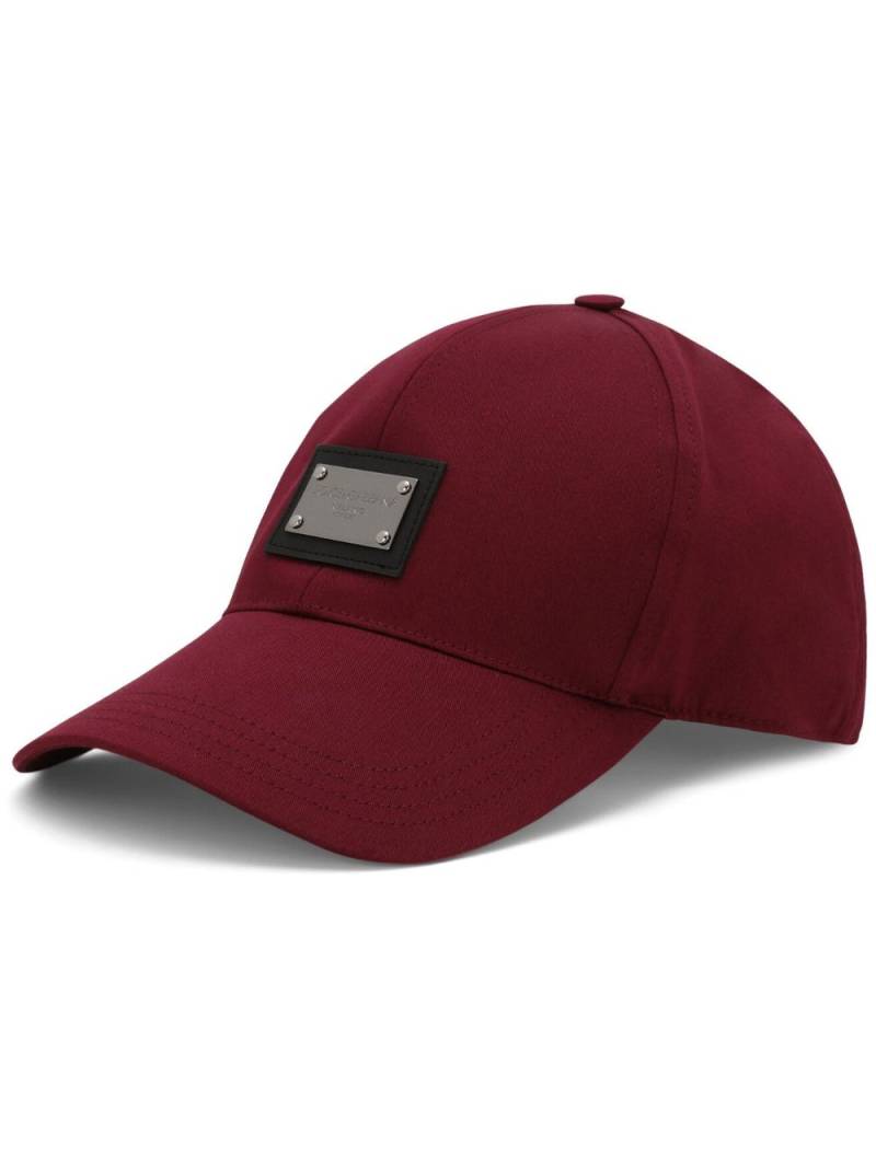 Dolce & Gabbana DG Essentials logo-plaque baseball cap - Red von Dolce & Gabbana