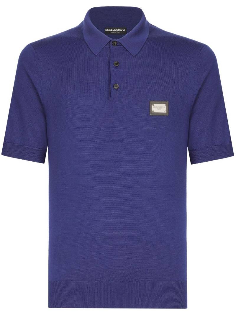 Dolce & Gabbana DG Essentials wool polo shirt - Blue von Dolce & Gabbana