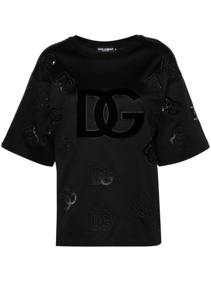 Dolce & Gabbana DG Logo cotton T-shirt - Black von Dolce & Gabbana