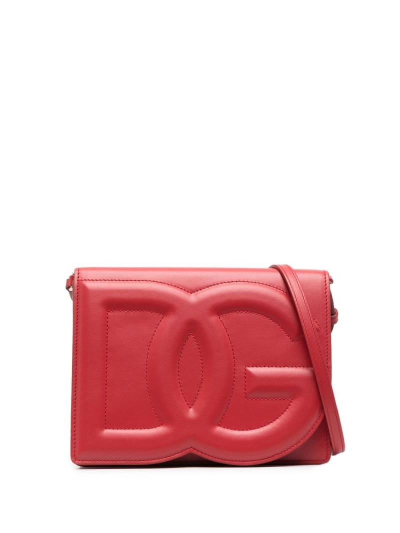 Dolce & Gabbana DG Logo leather crossbody bag - Red von Dolce & Gabbana