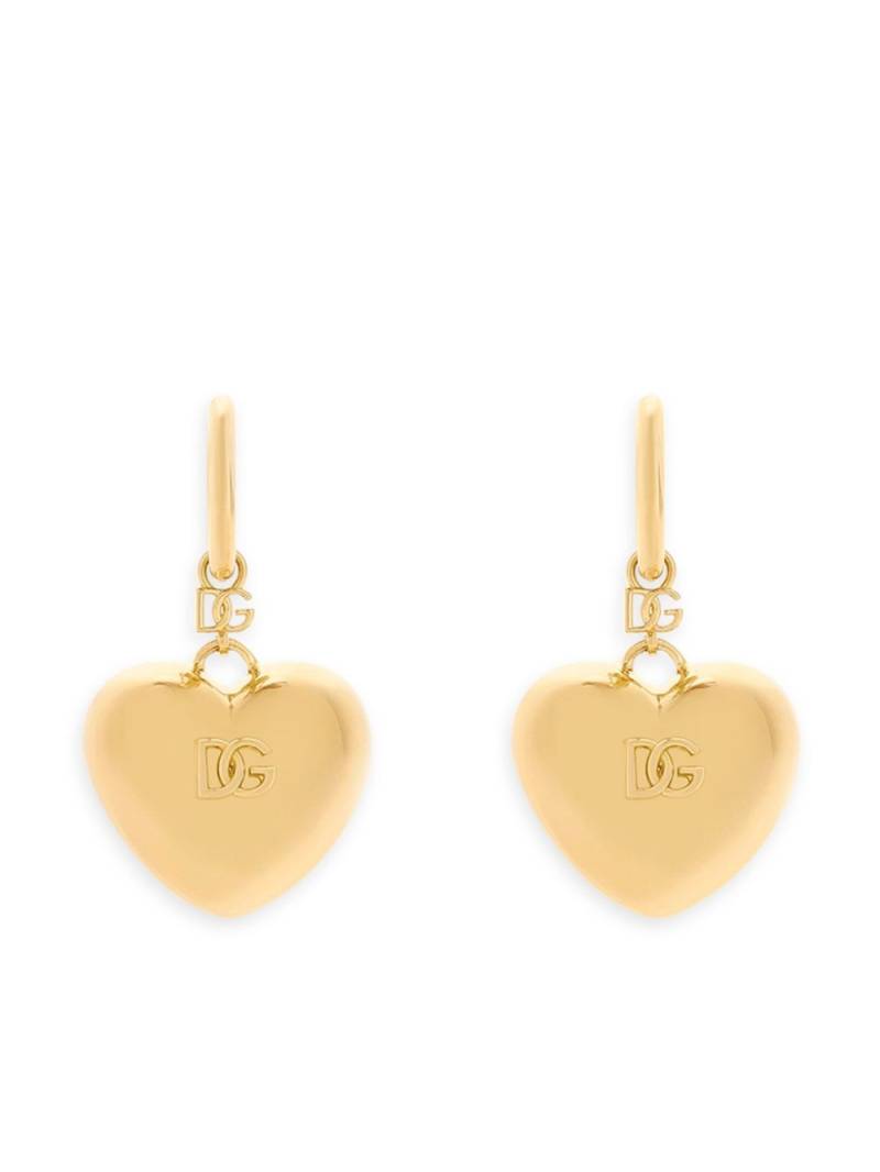 Dolce & Gabbana DG heart dangle earrings - Gold von Dolce & Gabbana