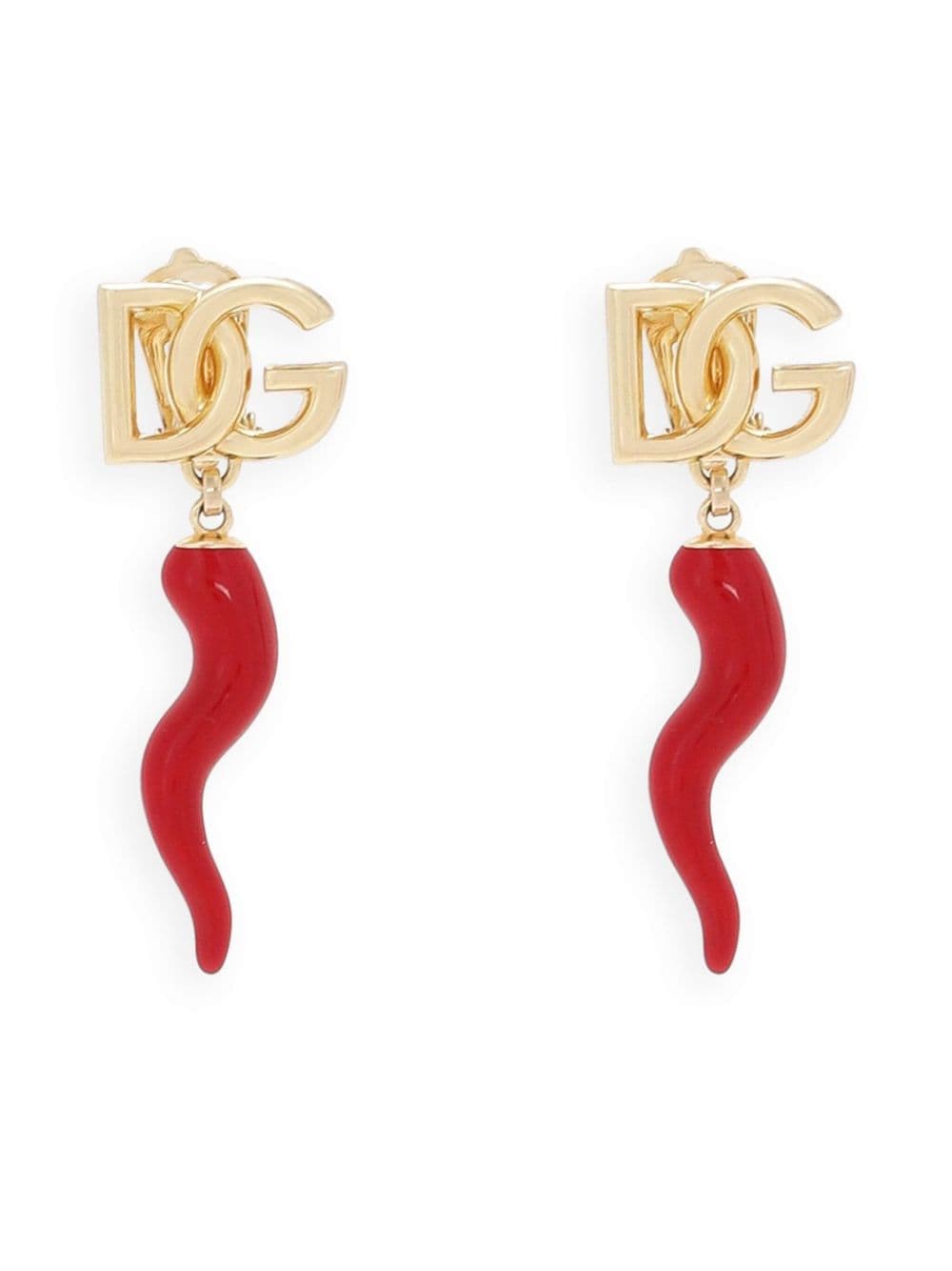 Dolce & Gabbana DG horn drop clip-on earrings - Gold von Dolce & Gabbana