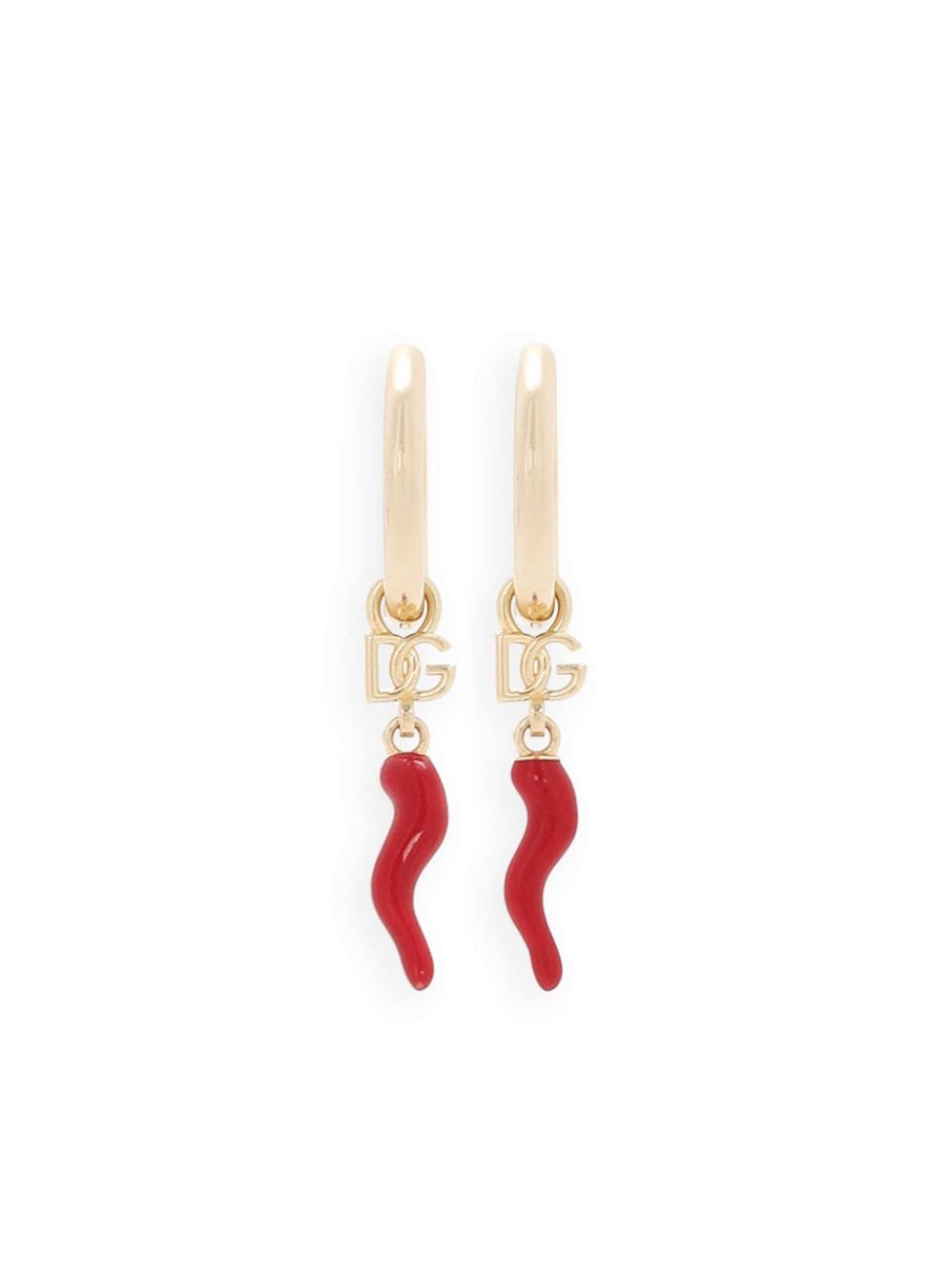 Dolce & Gabbana DG horn drop hoop earrings - Gold von Dolce & Gabbana