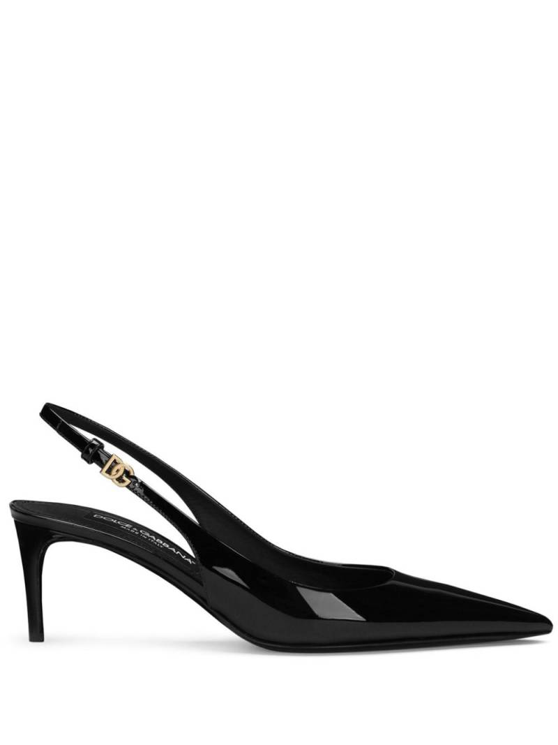 Dolce & Gabbana DG logo-buckle slingback pumps - Black von Dolce & Gabbana