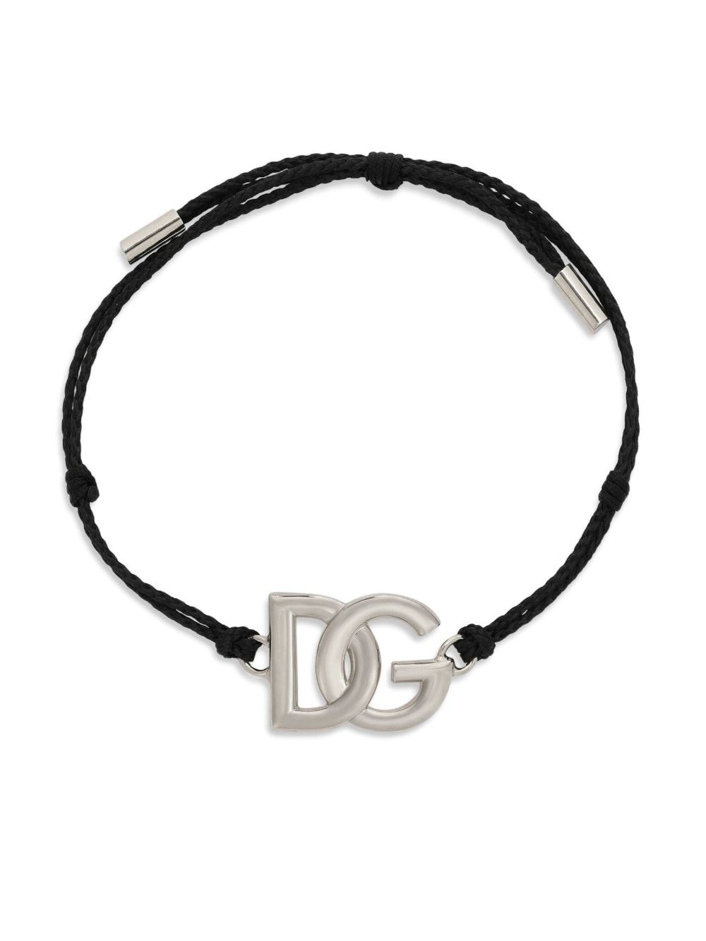 Dolce & Gabbana DG logo charm cord bracelet - Silver von Dolce & Gabbana