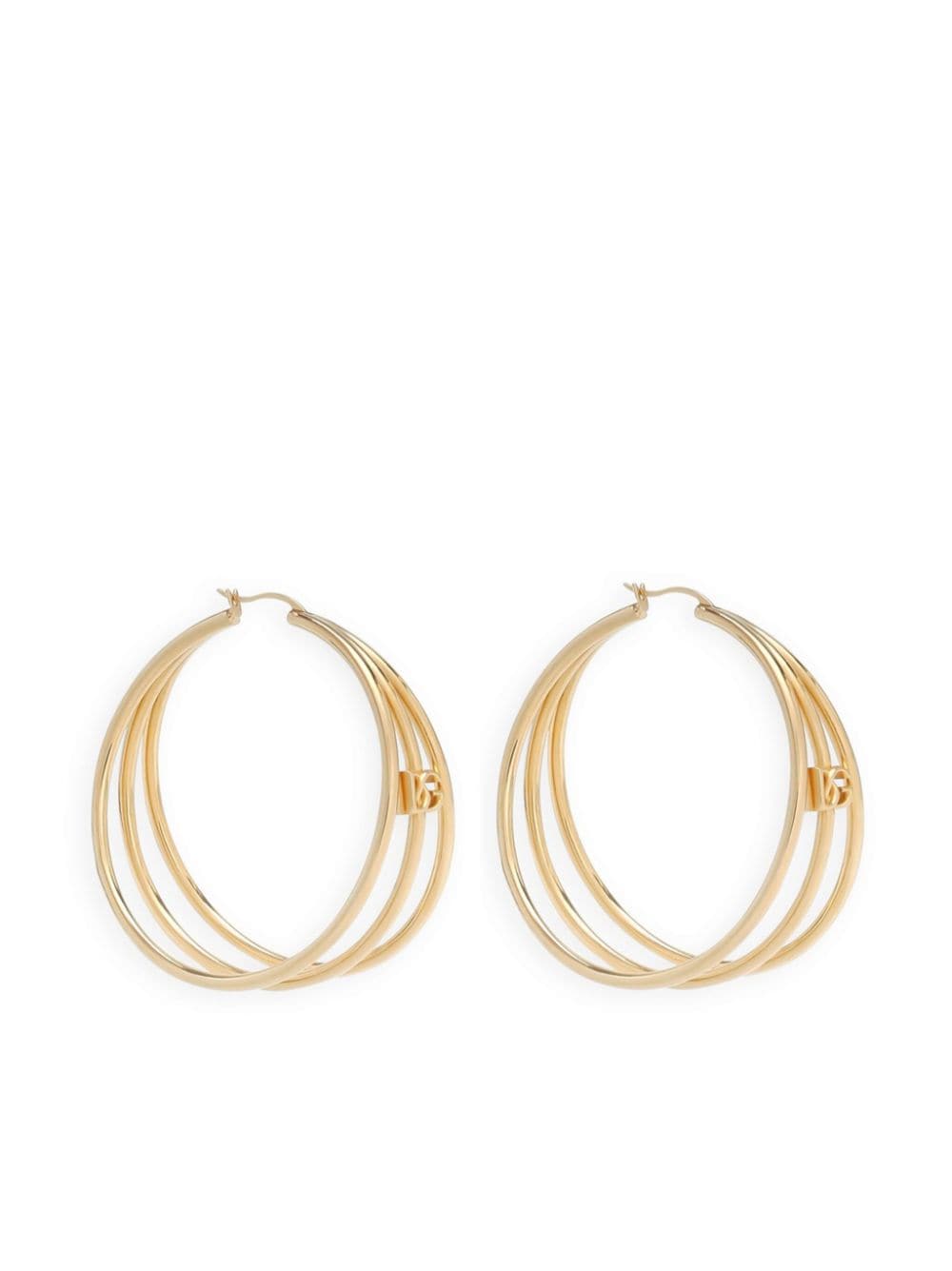 Dolce & Gabbana DG logo-charm multi-hoop earrings - Gold von Dolce & Gabbana