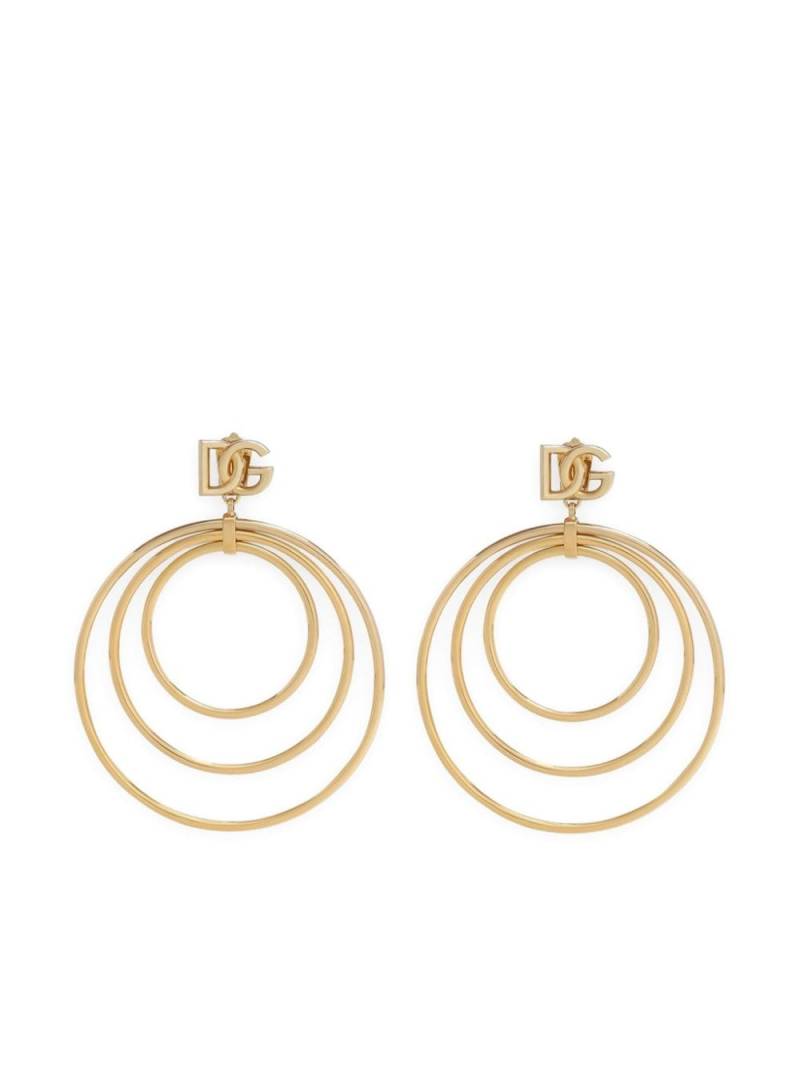 Dolce & Gabbana DG logo-charm multi-hoop earrings - Gold von Dolce & Gabbana