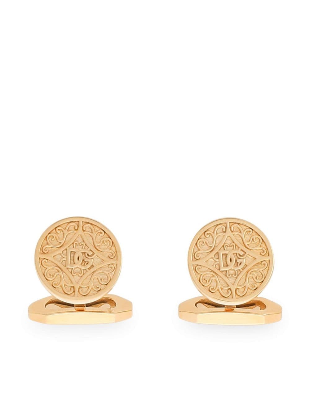 Dolce & Gabbana DG logo-embossed cufflinks - Gold von Dolce & Gabbana