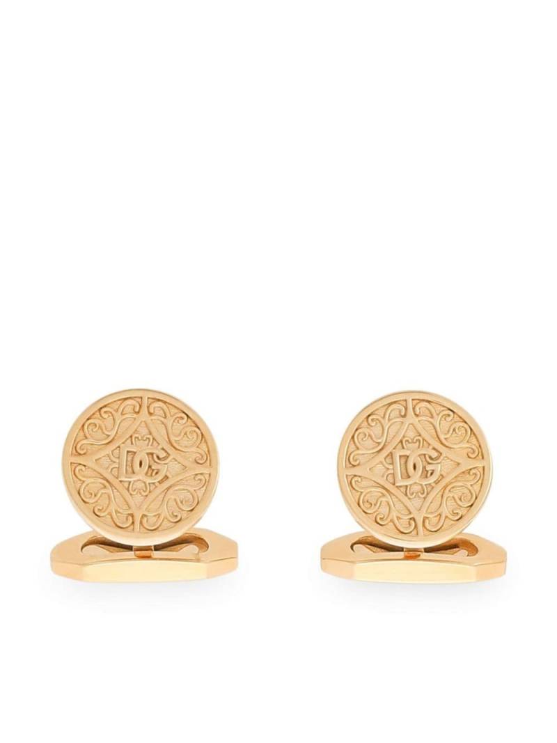 Dolce & Gabbana DG logo-embossed cufflinks - Gold von Dolce & Gabbana