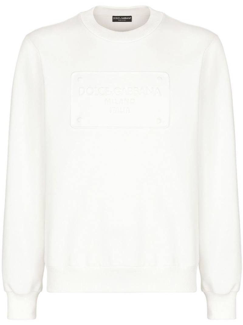 Dolce & Gabbana DG-logo embossed sweatshirt - White von Dolce & Gabbana