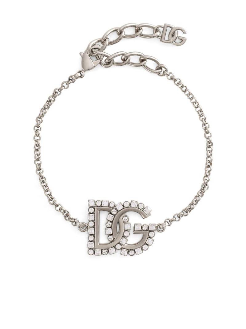 Dolce & Gabbana DG-logo fine-link bracelet - Silver von Dolce & Gabbana