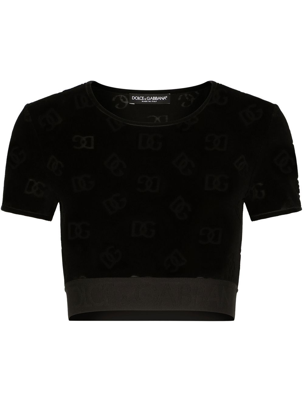 Dolce & Gabbana DG-logo flocked T-shirt - Black von Dolce & Gabbana