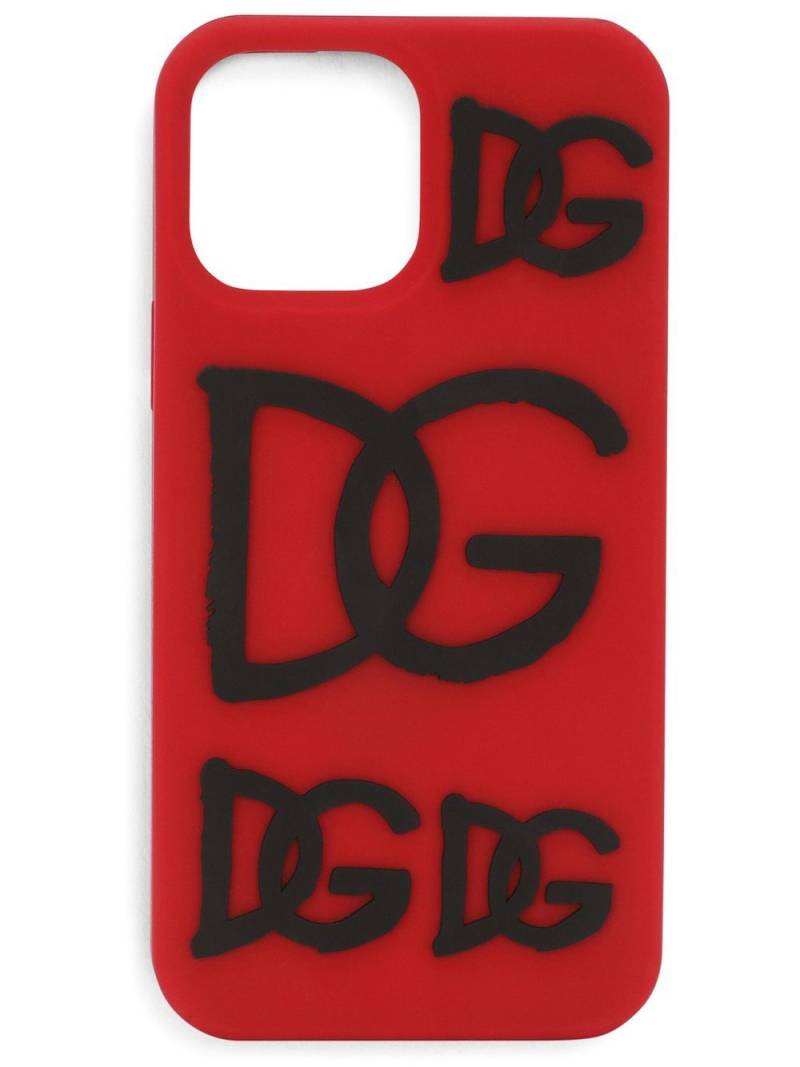 Dolce & Gabbana logo-embossed iPhone 13 Pro Max case - Red von Dolce & Gabbana