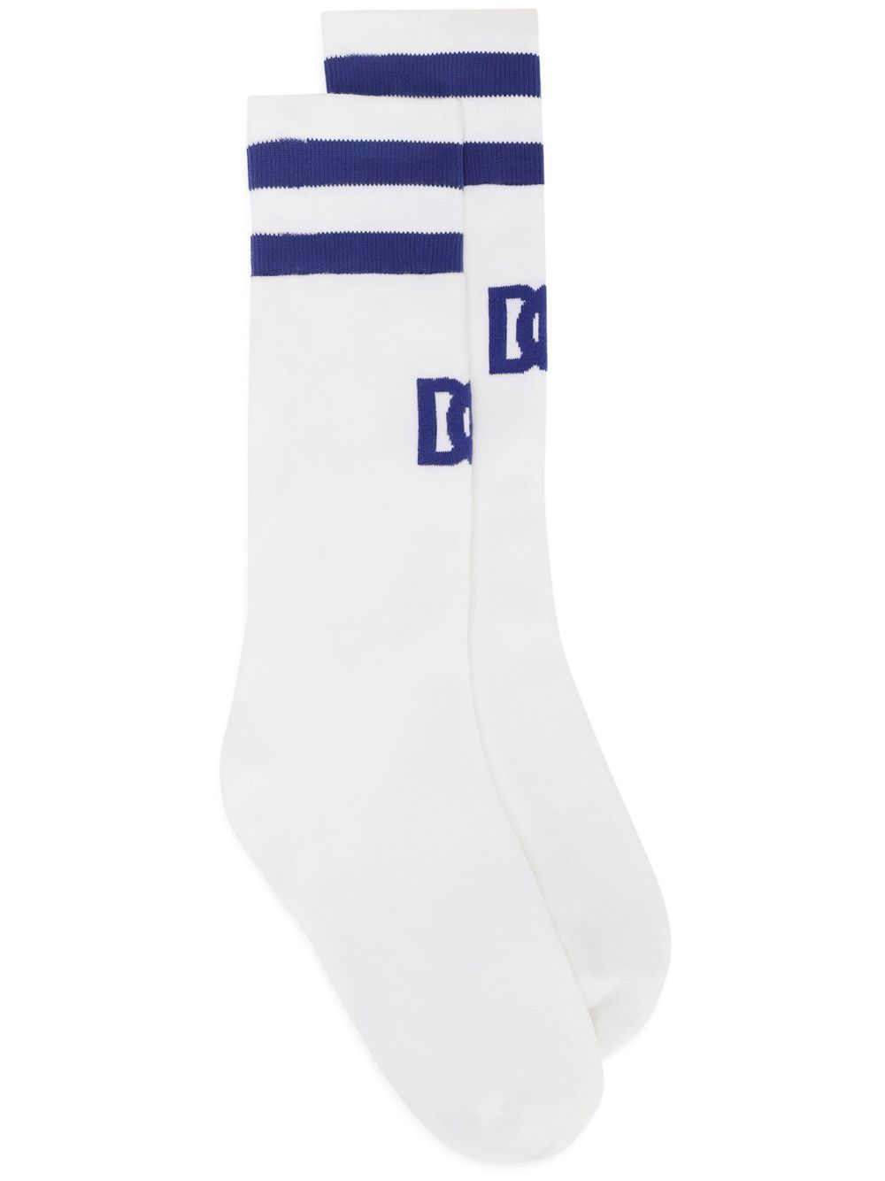 Dolce & Gabbana DG-logo jacquard socks - White von Dolce & Gabbana