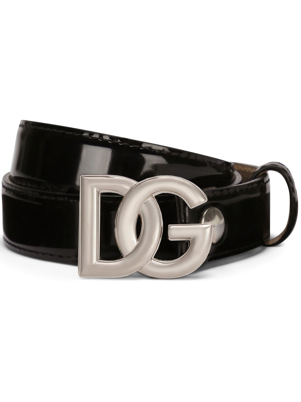 Dolce & Gabbana DG-logo leather belt - Black von Dolce & Gabbana