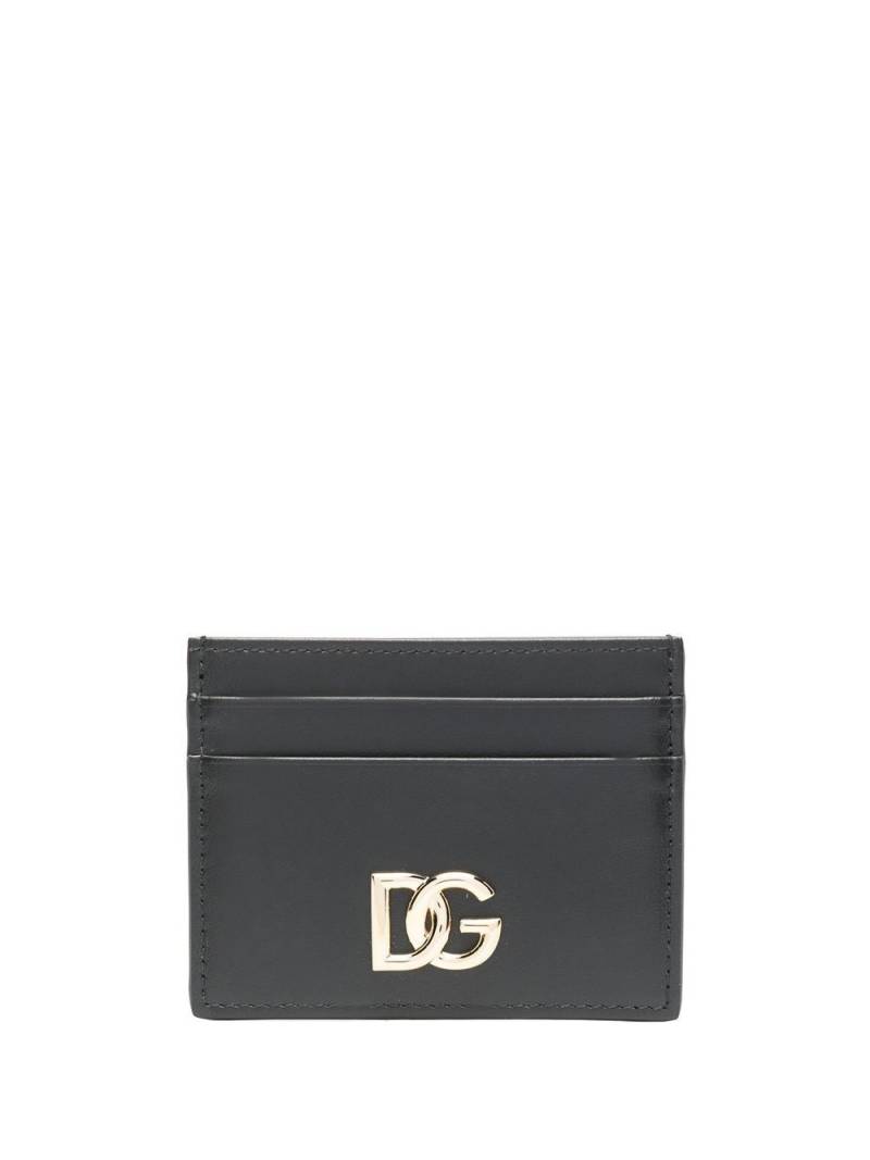 Dolce & Gabbana DG-logo leather card holder - Black von Dolce & Gabbana