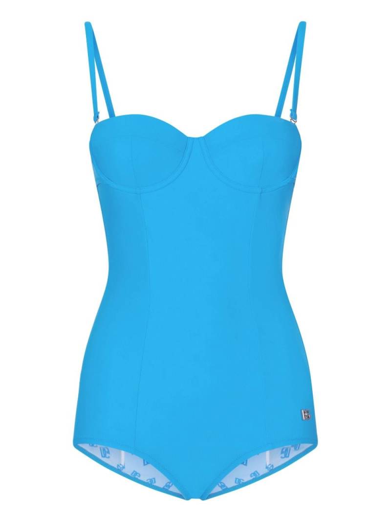 Dolce & Gabbana DG-logo one-piece swimsuit - Blue von Dolce & Gabbana