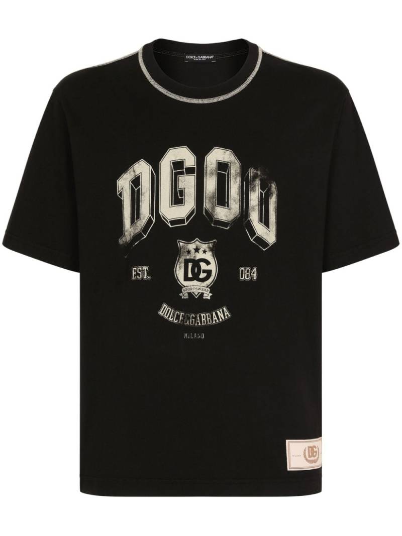 Dolce & Gabbana DG logo-print cotton T-shirt - Black von Dolce & Gabbana