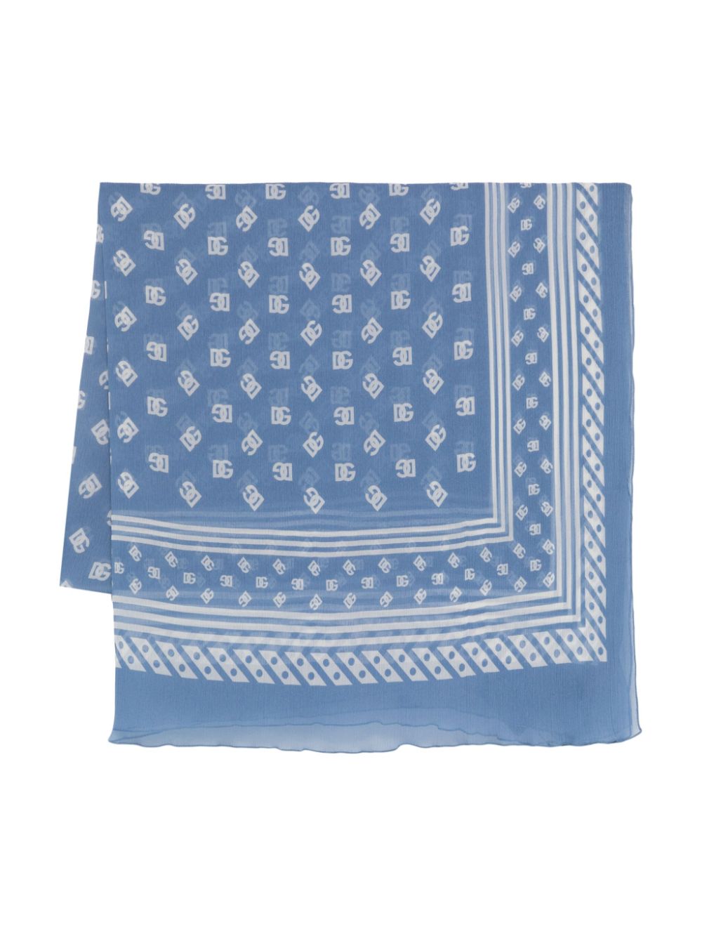 Dolce & Gabbana DG logo-print silk scarf - Blue von Dolce & Gabbana