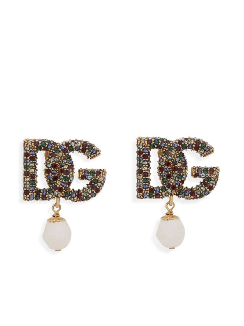 Dolce & Gabbana DG-logo rhinestone-embellished earrings - Gold von Dolce & Gabbana